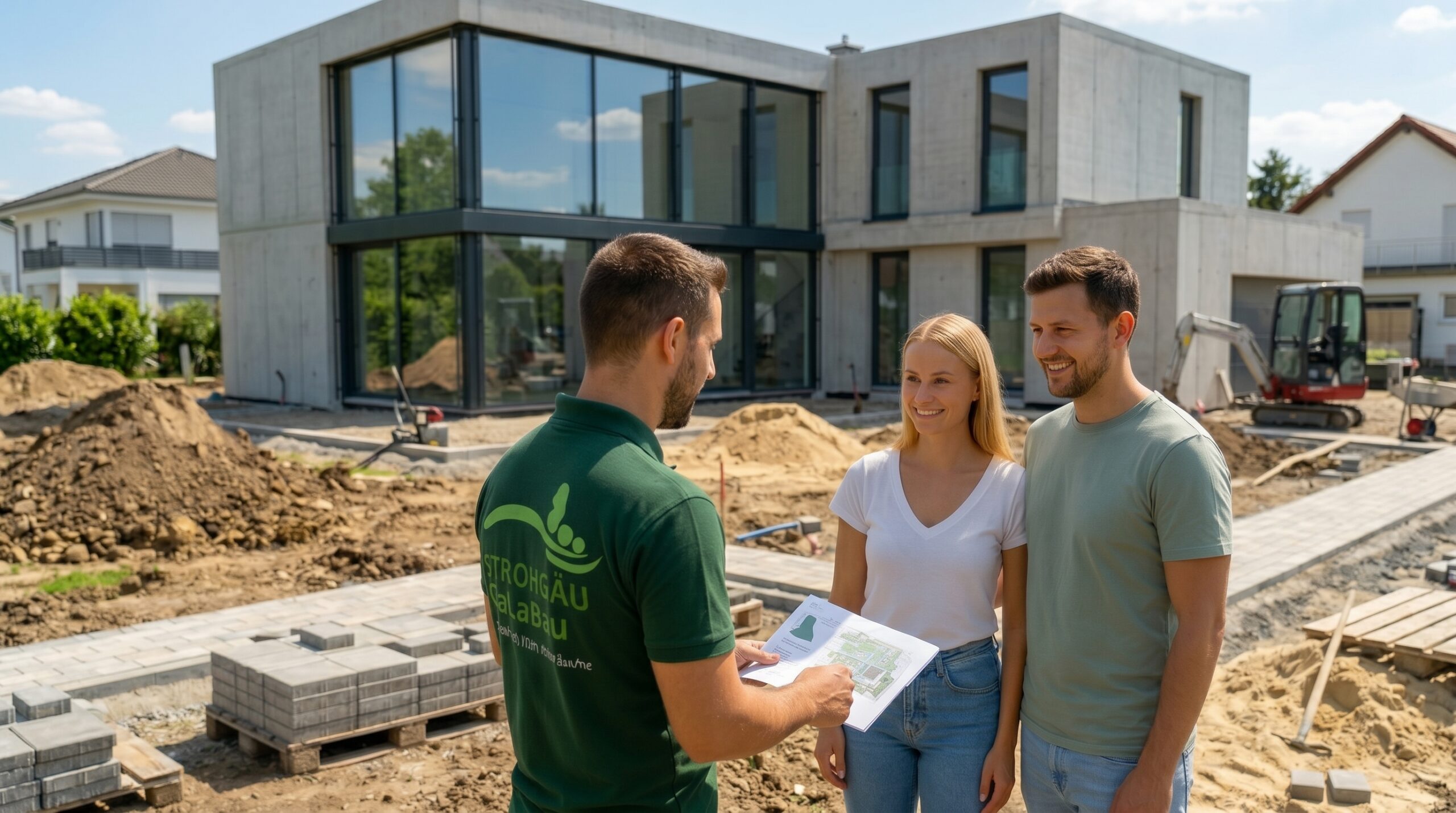 Gartenberatung auf einer Baustelle in Stuttgart durch STROHGÄU GaLaBau