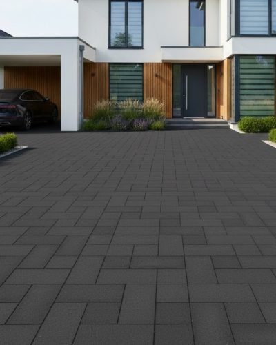 Pflastersteine Einfamilienhaus