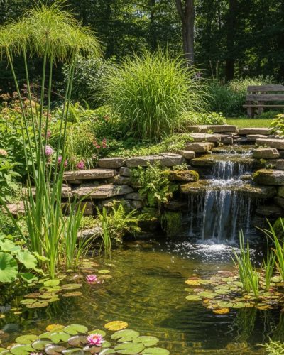 Teich mit Wasserfall